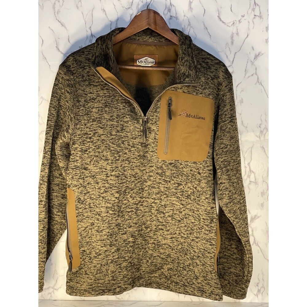 McAlister Brown & Green Full-Zip Fleece Sweater Jacket Men’s Size Medium